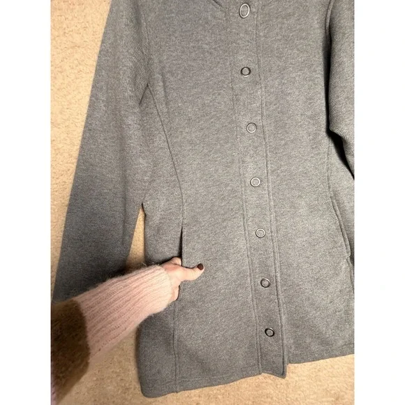 KÜHL Spyrit Hooded Gray Fleece Snap Jacket Women's L Outdoor Pockets - Picture 12 of 16
